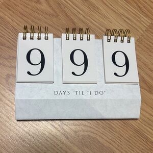 Wedding Countdown Calendar with Gold Accents